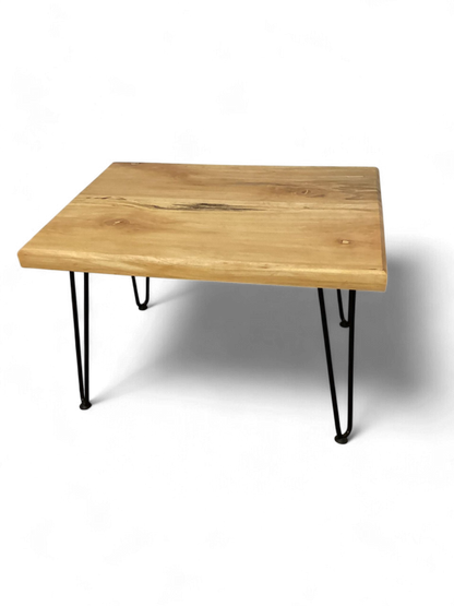 Spalted Sycamore with Poplar Inlay with Metal Legs - 23.5" x 23.5" x 19" x 1.25” - AWC Tables