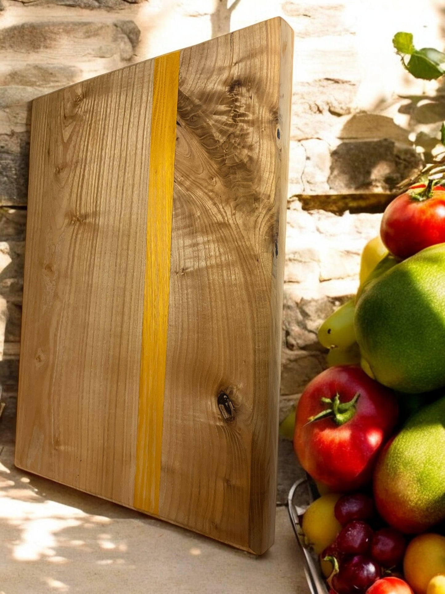 Catalpa and Osage Orange Cutting Board - 20x14.5x1.5” - AWC Tables